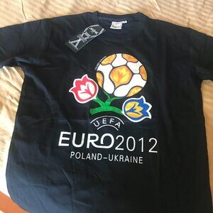 T-Shirt vintage EURO 2012 Footboll UEFA. Poland-Ukraine. NEW. M-L